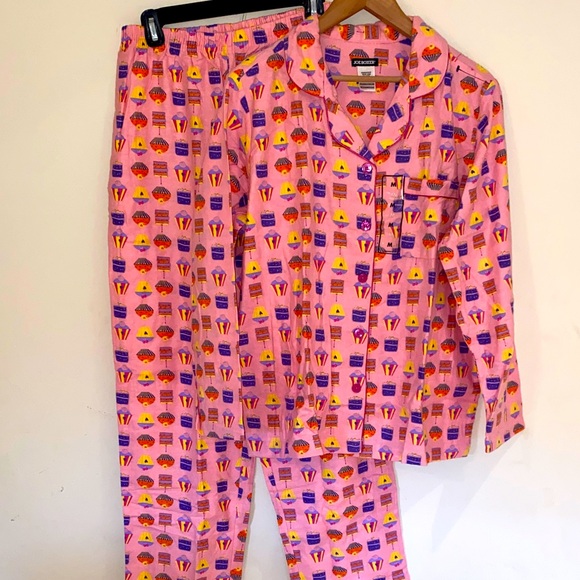 NWT Joe Boxer pink flannel cupcakes 100% cotton pajama set Sz M - Picture 1 of 11
